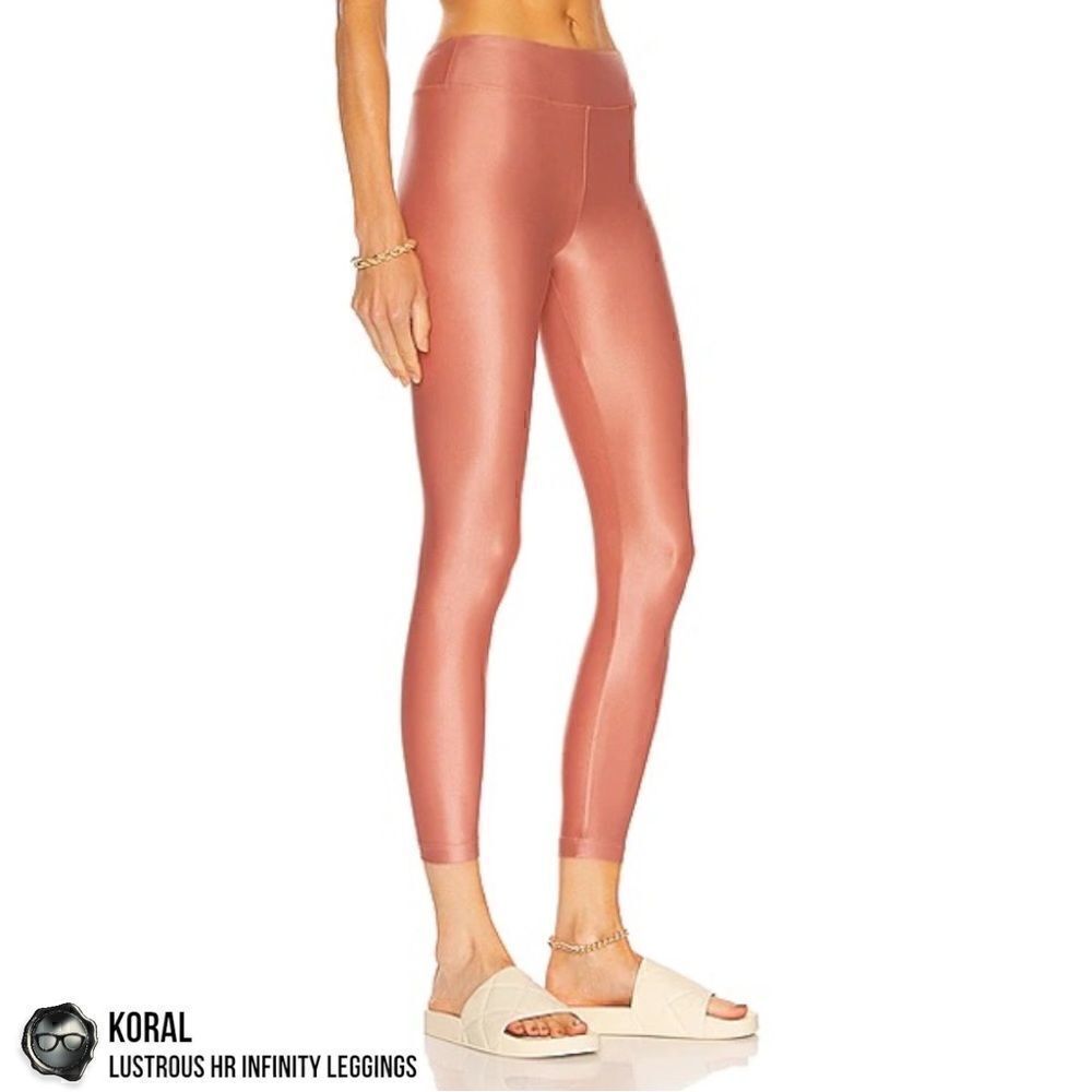 KORAL LUSTROUS INFINITY HIGH-RISE LEGGINGS IN SAND SHEEN PINK WOMEN’S SIZE SMALL - Picture 3 of 14